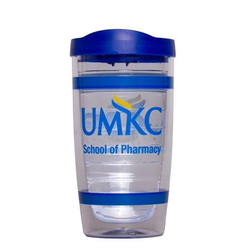 Clear/Blue 16oz UMKC School of Pharmacy Orbit Tumbler
