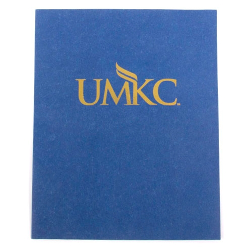UMKC Blue Paper Folder