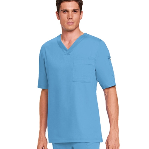Grey's Anatomy Men's Ciel Blue V-Neck Scrub Top