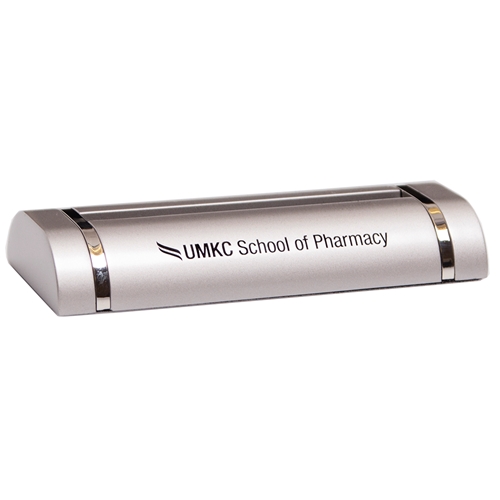 UMKC Pharmacy Silver Business Card Holder