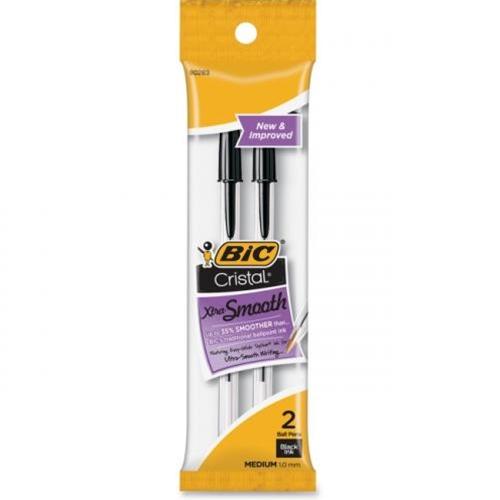 Bic Cristal Ball Point Black Pen Pack of 2