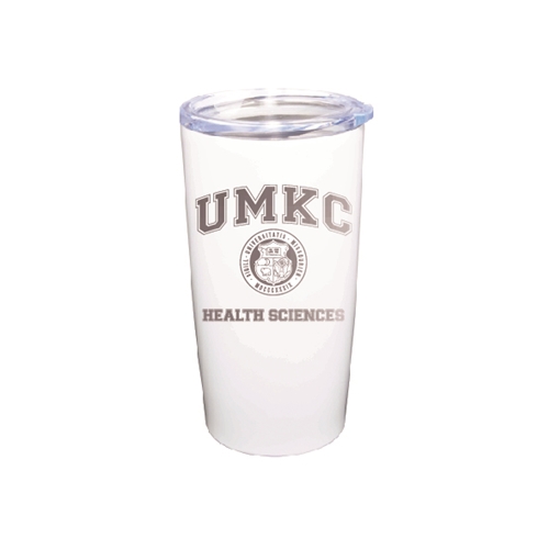UMKC Health Science Seal White Vacuum Insulated Tumbler