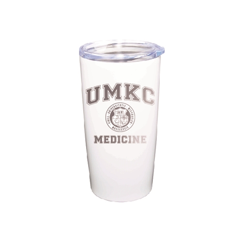 UMKC Medicine Seal White Vacuum Insulated Tumbler