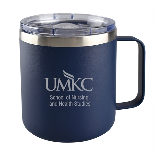 UMKC School of Nursing Blue Travel Coffee Mug