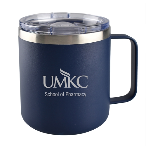 UMKC School of Pharmacy Blue Travel Coffee Mug