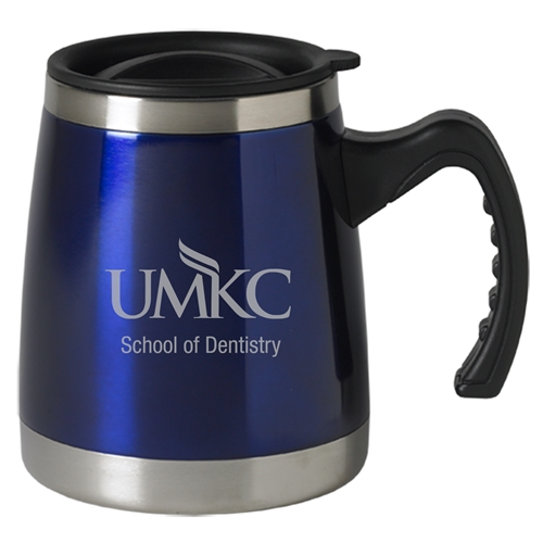 UMKC School of Dentistry Blue Travel Coffee Mug