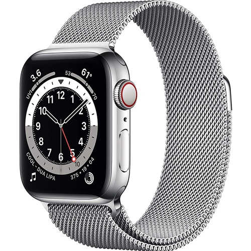 Apple Watch 6 GPS+Cellular 44mm Stainless Steel Case with Milanese Loop Band