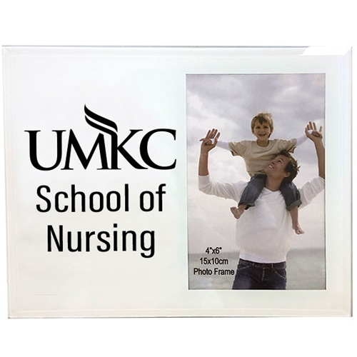 UMKC Nursing White Glass Photo Frame